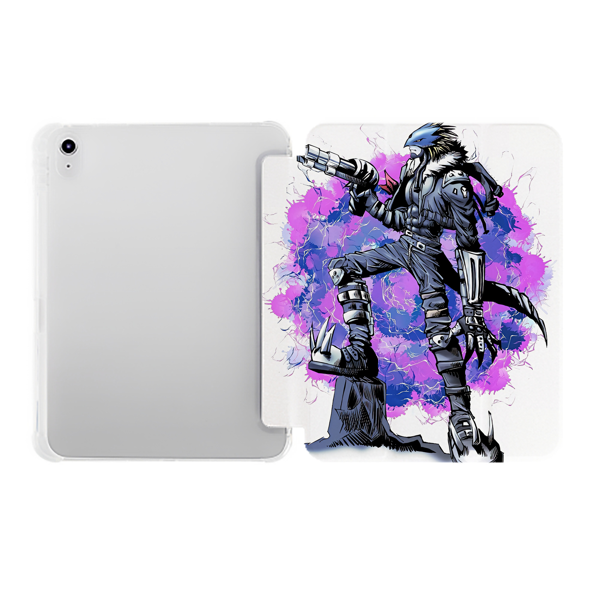 （画像用） Digimon デジタルモンスター/デジモン IPad ケース ペン収納付き 三つ折りスタンド PUレザー×シリコン 対応機種9.5/10.5/10.9インチ